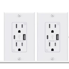 Utilitech 15-Amp 125-Volt Tamper Resistant Outlets USB A & C 5V/4.2 Amp (2 Ct)