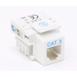 RiteAV RJ11/12 (Cat3) Keystone Jack White Punchdown