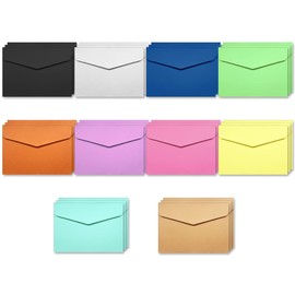 Gift Envelopes, 30 Pcs 4.52 * 3.22in Blank Colored Mini Envelopes for Wedding, Business Cards, Invitations (10 Colors)