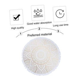 NOLITOY Mat Beach Towel Soft Microfibre Round Beach Blanket Picnic Table Cover
