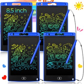 Zonon 4 Pcs LCD Writing Tablet for Kids 8.5 Inch Doodle Board Drawing Tablet Toddler Toys Gifts LCD Writing Board Electronic Erasable Reusable Writing Drawing Pad(Blue)