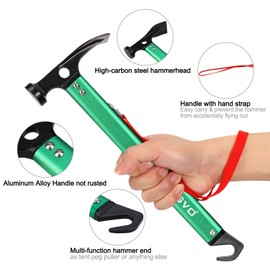 TAGVO Camping Hammer, Multifunctional Outdoor Camping Mallet Aluminium Tent Hammer with Tent Stake Remover