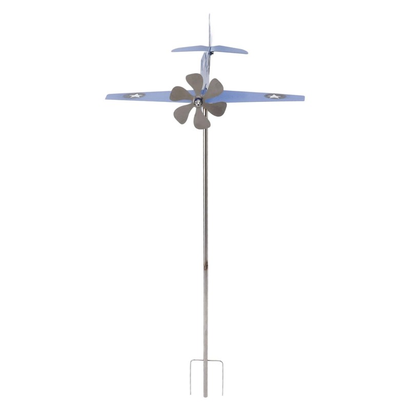 Airplane Weather Vane, Metal Wind Spinner Iron Stainless Steel Outdoor