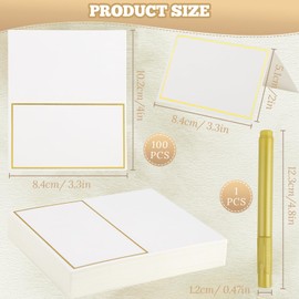 100 Pieces Place Cards, Blank Name Place Cards with 1 Marker Pen, Table Name Card, Wedding Name Card for Communions, Birthdays, Festivals, Parties, Christenings