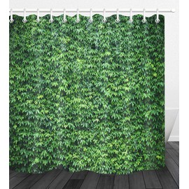 JHTRSJYTJ Ivy green leaf wall Shower curtain is suitable for bathroom,polyester waterproof,12hooks,180X200cm,home decoration