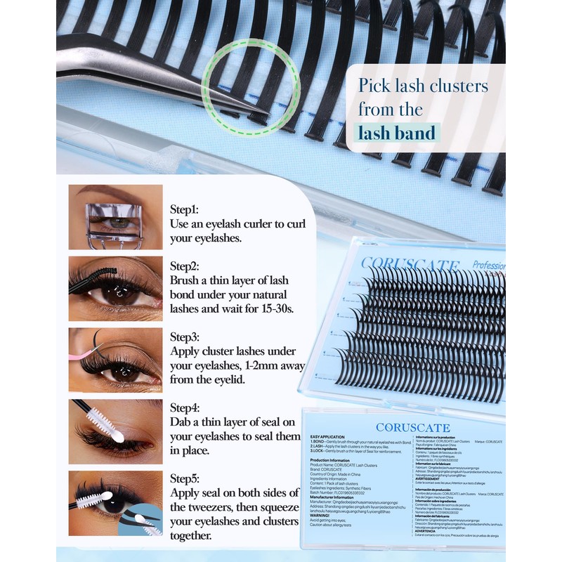 CORUSCATE Lash Clusters Spikes 16mm-22mm Lash Spikes Fairy Eyelash Spiky