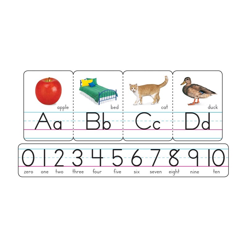 Trend Photo Alphabet Cards Zaner-Bloser Manuscript Bulletin Board Set, ABC