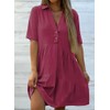 RANPHEE Burgundy Summer Dress for Women 2025 Baby Doll A