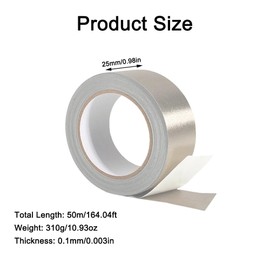 Double Conductive Fabric Tape, 50m, Faraday Tape, Fabric Tape, Double Sided High Shielding Tape for Cable Insulation - 25mm