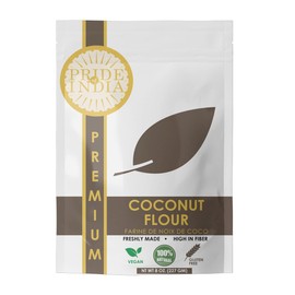 Coconut Flour by Pride of India – Gluten-Free Substitute for All-Purpose Flour – Ideal for Keto & Paleo Baking – Vegan & Rich in Fiber – Available in 8 oz. Resealable Pouch for Freshness