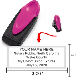 Pink Exclusive Mobile Notary Pocket Stamp | North Carolina