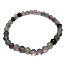 Kaltner Präsente Gift Idea - High Quality Gemstone Bracelet Ball Bracelet Rainbow Fluorite Beads Diameter 6 mm Stretchable (Stretch Band), Rainbow fluorite, Rainbow fluorite