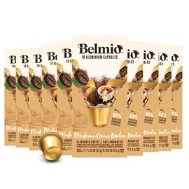 Belmio Madame Creme Brulee Coffee Pods - 100 Count (10 Packs of 10), Medium Roast (Intensity 6), Brews 4 oz. - Compatible with Original Nespresso Machines - Made in Belgium