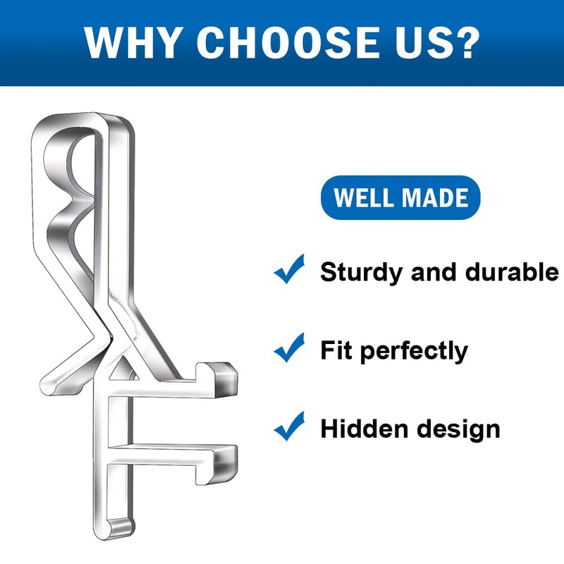 Hidden Channel Valance Clips, 1-7/8inch Clear Plastic Valance Clips for