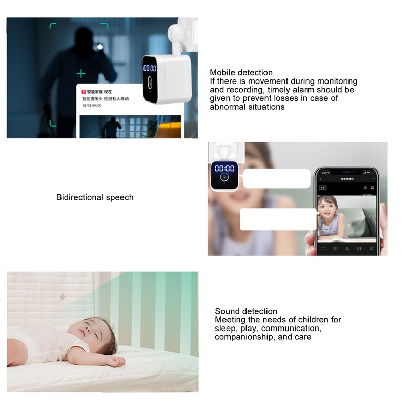 WIFI Home Security Camera ABS Clock Wall Plug in Camera