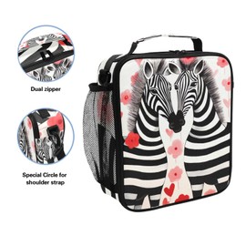 UMIRIKO Kids Lunch Box Zebra Valentine's Day Cooler Insulated for Boys and Girls, Lunch Bag with Shoulder Strap for School, Picnic Meal 20853515
