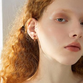 POPLYKE Chunky Earrings for Women Sterling Silver Hoops Earrings Tear Drop Earrings Jewellery