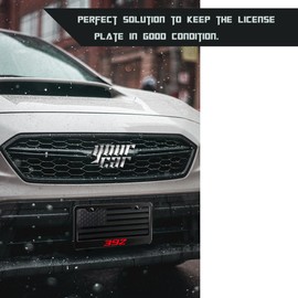 2PCS Black License Plate Frames Compatible with Dodge Challenger Durango SRT 392, Universal Aluminum Alloy Car License Plate Holders, License Plate Bracket Holder with 4 Holes for 392 Owners