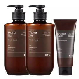 Yeosu Haneul 려 자양윤모 탈모케어 샴푸 여수하늘 585ML 2개 + 트리트먼트 200ML 1개 Nourishing Hair Loss Care Shampoo YeoSuHaneul 585ML 2pcs + Treatment 200ML 1pc