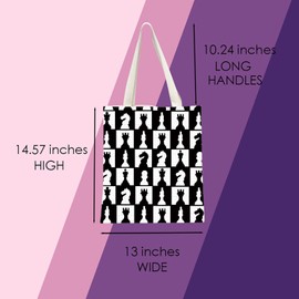 MNIGIU International Chess Gift International Chess Player Gift International Chess Tote Bag Chess Master Gift (Chess Black Tote), Small