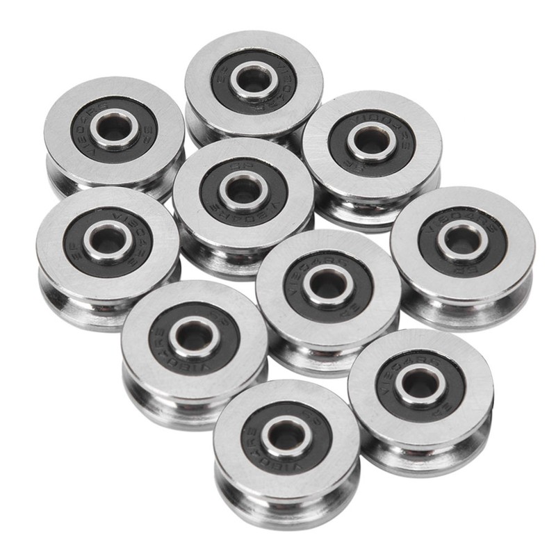 10pcs TV0418 4*18*8mm V Groove Track Roller Bearing Guide Rail