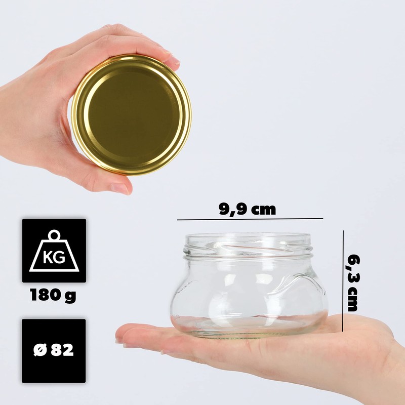KADAX Small Mason Jars 300 ml, Miniature Jars for Honey