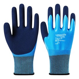 SUPREMETTF SUPREMELY TOUGH 6 Pairs Waterproof Dual Latex Coated Nylon Grip Safety Work Gloves - Multipurpose (Medium [Size 8])