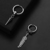 Flongo Men's Earrings 1 Piece Stainless Steel Earrings with Pendant