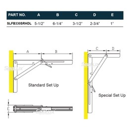 SeaLux Folding Brackets 12" Long Stainless Steel Shelf, Bench, Table Support 90 Degree with Short Release/Max. Bearing 330 lb (Sold as 2 pcs)
