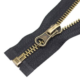 YaHoGa - 2 piezas #5 de 36 pulgadas de latón envejecido separador de cierre con dientes en Y, cremalleras de metal para chaquetas, abrigos de costura, manualidades (36 pulgadas, antilatón)