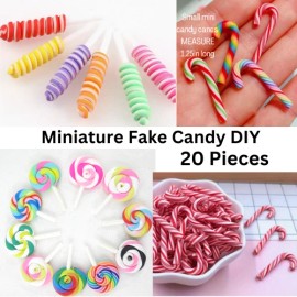 Unbranded Miniature Candy Cane Rainbow Lollipops Gingerbread House Decor DIY Craft 20PCS - 20 Count 2inch Round Lollipops