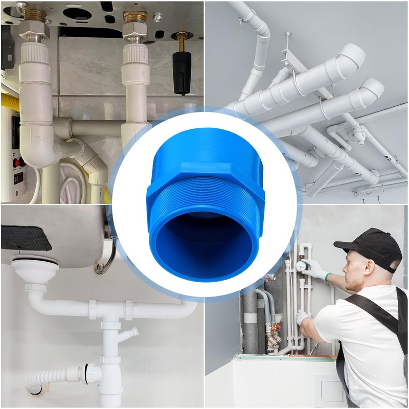 sourcing map 2 Pcs Union PVC Pipe Fitting 4" Male