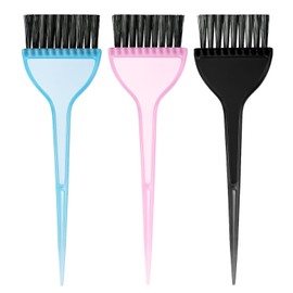 Hair Dye Brush, 3 Pcs Hair Color Brush Color Brushes for Hairstylist Professional Tinting Tool Kit Hair Dye Applicator for Women Men Salon Use Home DIY Dyeing (Black, Blue, Pink)