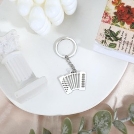 MUCOOS Accordion Keychain, Music Keychain, Gift for Music Teacher, Cute Keychain, Hollow Accordion Design,Key Rings Women,Friendship Gifts,Cute Keychain,Inspirational Gifts