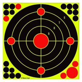 PTPHJEG 12x12 inch Silhouette Splatter Targets - Bright Fluorescent Yellow Easily seen on Impact When Hitting Target for BB Guns, airguns, Rifles, Indoor and Outdoor ranges (50 Pack)