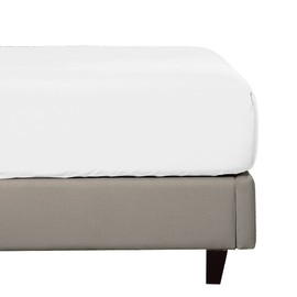 Soft Durable Cotton Rich Fitted Sheet 180 x 200 x 30 cm Pure White with 30 cm Deep Pocket Lightly Brushed Fully Elastic Fitted Sheet