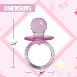 Baby Pacifier 2.5" Baby Shower Favors Decoration (Pink, 36 Count)