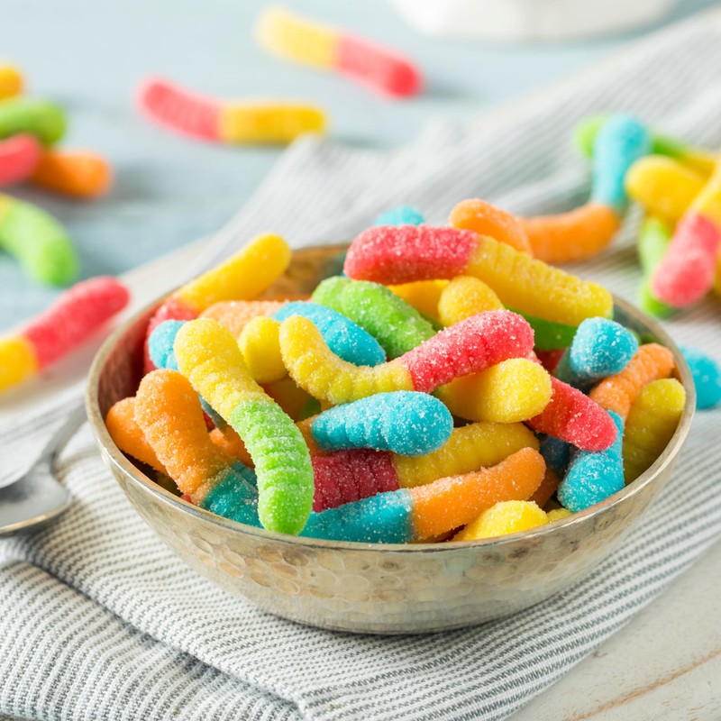 Yupik Sour Gummy Neon Worms, 2.2 lb (35.2 oz), Gluten-Free,