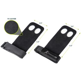 ProsourceFit Gymnastics Hand Grips PU Leather Pair for Pull-Ups, Weight Lifting and Kettlebell Exercises, S-M