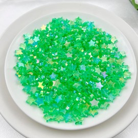 Daiyifiy 400Pcs Acrylic Star Beads, AB Colors Star Shape Beads Crystal Star Beads for Jewelry Making DIY Bracelet Earring Necklace Key Chains(104- New Green AB)