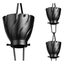 Monarch Rain Chains Aluminum Akira Rain Chain, 8.5 ft Black Powder Coated Aluminum Decorative Rain Catcher Chain for Gutters, Black Aluminum Rain Gutter Replacement Downspout