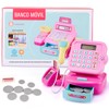 Juguete de Caja Registradora Rosa，Calculadora de Supermercado，Caja Registradora Para Niños，Juego