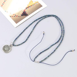 KELITCH 925 Silver Buddha Necklaces Adjustable Strand Necklace Women Necklace