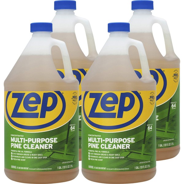 Zep, ZPEZUMPP128CT, Multipurpose Pine Cleaner, 4 / Carton, Brown