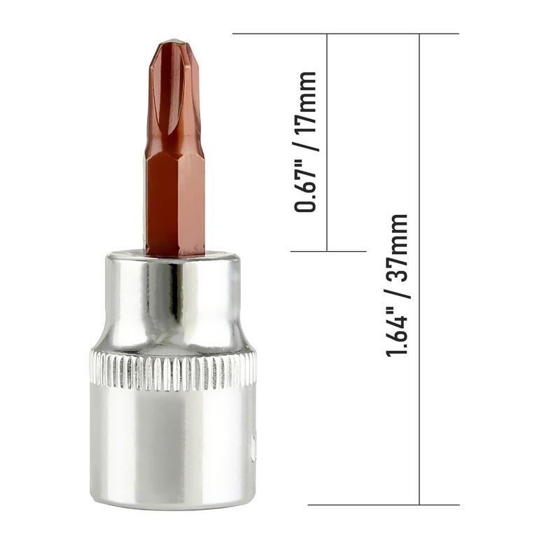 FOCMKEAS 1/4" Drive PH3 (#3) Phillips Bit Socket, S2 Steel
