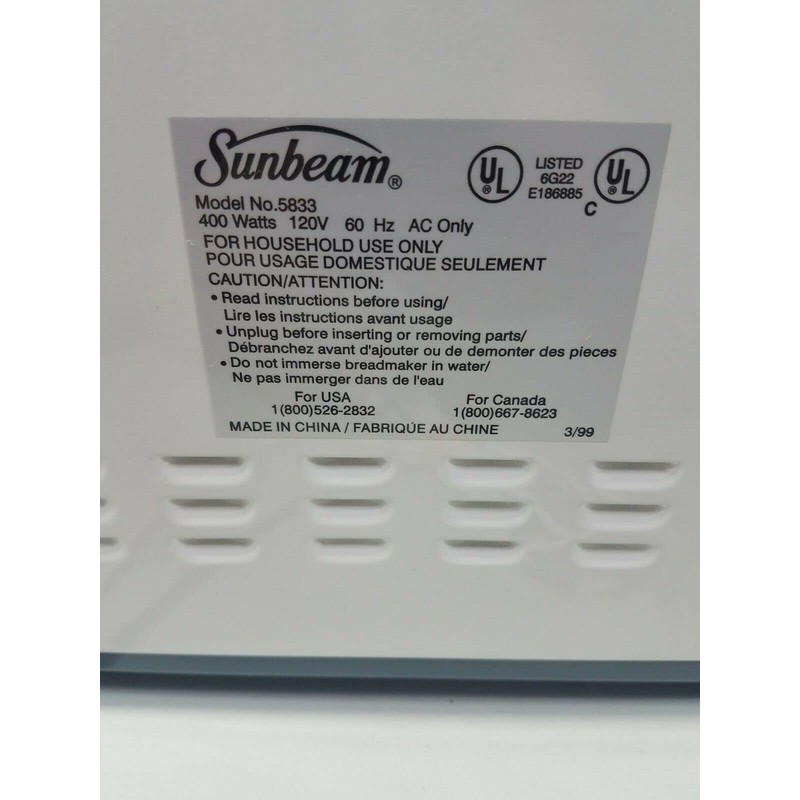 Paddle fits Sunbeam Oster Bread Maker Machine Models 5833 5834