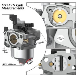 Carburetor with Gasket Set Replacement for CT200U KT196 196cc 212cc 5.5HP 6.5HP OHV Engine Go Kart Carb
