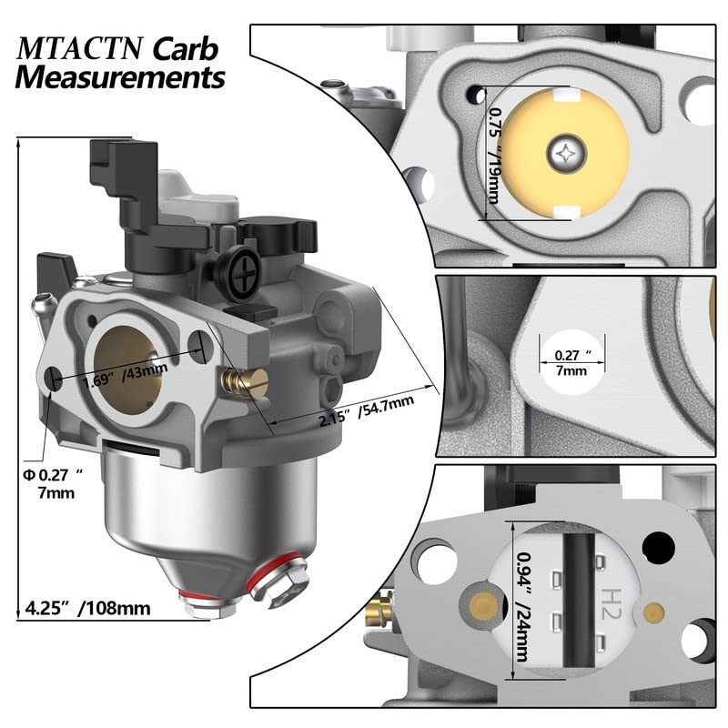 Carburetor with Gasket Set Replacement for CT200U KT196 196cc 212cc
