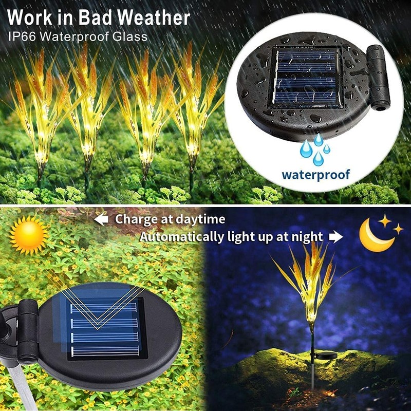 Idefair Solar Flowers Lights Outdoor, 2 Pack Solar Garden Stake