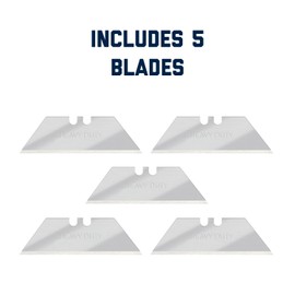 AccuTec Pro Heavy Duty 2-Notch Utility Knife Blades - 5-Pack - Precision Made with Heavy Duty High Carbon Steel for Extra Durability and Long Life - APBL-8009